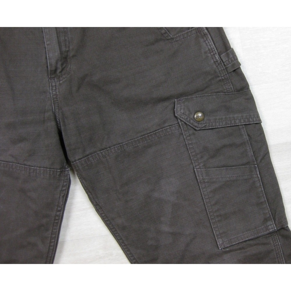 Carhartt Ripstop Cargo Work Pants Men's (33x29) Loose Fit Brown Double Knee - Picture 4 of 14